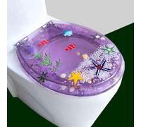 Siège de toilettes à fermeture douce, Abattant WC en résine multicolore 42x36 cm(Style 5)