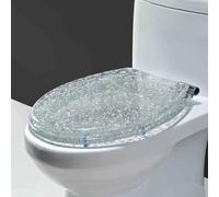 Siège de toilettes à fermeture douce, Abattant WC en résine multicolore 42x36cm(Style 7)