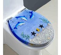 Siège de toilettes à fermeture douce, Abattant WC en résine transparente à fermeture lente, compatible avec les toilettes U/V/O 34 x 42 cm(J Style)