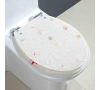 Siège de toilettes à fermeture douce, Abattant WC en résine transparente à fermeture lente, compatible avec les toilettes U/V/O 34 x 42 cm(B Style)
