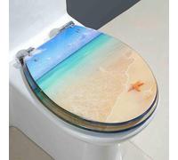 Siège de toilettes à fermeture douce, Abattant WC en résine transparente à fermeture lente, compatible avec les toilettes U/V/O 34 x 42 cm(A Style)
