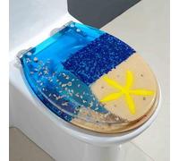 Siège de toilettes à fermeture douce, Abattant WC en résine transparente à fermeture lente, compatible avec les toilettes U/V/O 34 x 42 cm(H Style)