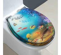 Siège de toilettes à fermeture douce, Abattant WC en résine transparente à fermeture lente, compatible avec les toilettes U/V/O 34 x 42 cm(L Style)