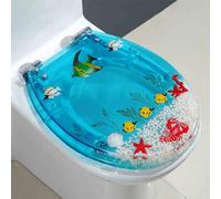 Siège de toilettes à fermeture douce, Abattant WC en résine transparente à fermeture lente, compatible avec les toilettes U/V/O 34 x 42 cm(K Style)