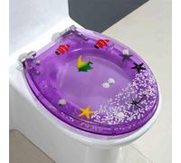 Siège de toilettes à fermeture douce, Abattant WC en résine transparente à fermeture lente, compatible avec les toilettes U/V/O 34 x 42 cm(M Style)