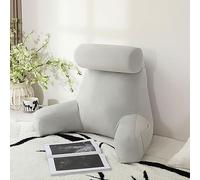 Siège de toilettes, Avec cou détachable, coussin de soutien dorsal avec des bras, oreiller, lombaire ergonomique(Zinc Gray,75x40x40cm)