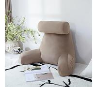 Siège de toilettes, Avec cou détachable, coussin de soutien dorsal avec des bras, oreiller, lombaire ergonomique(Thin Persimmon Coffee,75x40x40cm)