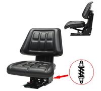 Siège de tracteur - vidaXL - Suspension robuste - Réglable - PVC résistant - Noir