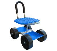 Siège de travail de jardin roulant - tabouret pivotant à 360 ° avec roulettes et plateau de rangement | Banc de jardinage lourd avec organisateur de paniers à outils, idéal pour hommes et femmes