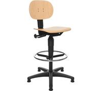 Siège de travail Tec 11 patins + repose-pieds hêtre 590-840mm TOPSTAR