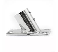 Siège de tuyau inférieur carré en acier inoxydable 316 avec base à 60 degrés pour installation d'auvent et de main courante sur embarcation (22 mm)