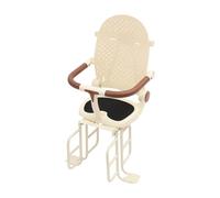 Siège de vélo pliable pour enfant avec dossier réglable | Trois angles d'inclinaison réglables pour une assise détendue - Matériau PP hygiénique et léger au design beige moderne