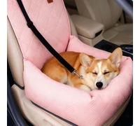 Siège de voiture 2 en 1 pour chien, super doux, avec harnais de retenue pour chiens de petite et moyenne taille, chats, chiots, chats, voyages, camping, courses (rose)