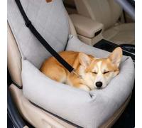 Siège de voiture 2 en 1 pour chien, super doux, avec harnais de retenue pour chiens de petite et moyenne taille, chats, chiots, chats, voyages, camping, courses (gris)