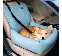 Siège de voiture 2 en 1 pour chien, super doux, avec harnais de retenue pour chiens de petite et moyenne taille, chats, chiots, chats, voyages, camping, courses (bleu)