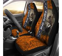 Siège De Voiture Housse De Siège Camouflage De Chasse Orange Sanglier Car Seat Cover Universal Couvre Sieges pour Vehicles, Sedans, Auto, 52X138Cm