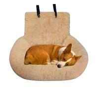 Siège de voiture portable pour animal domestique - Lit de siège de voiture amovible en peluche douce pour chien, sac de transport de sécurité et lavable, avec laisse et sangle pour sièges et