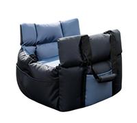 Siège de Voiture pour Chiens de Petite Taille, siège rehausseur pour Animaux de Compagnie jusqu'à 25 LB, siège de Voiture pour Animaux de Compagnie à Boucle réglable avec Clip (Noir + Bleu)