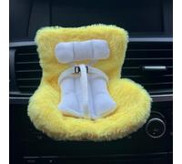 Siège de voiture pour Labubu avec coussin en fourrure douce pour poupées de 10 à 17 cm, accessoires de poupée, décoration de grille d'aération de voiture, comprend un pied de siège pour affichage de