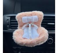 Siège de voiture pour Labubu avec coussin en fourrure douce pour poupées de 10 à 17 cm, accessoires de poupée, décoration de grille d'aération de voiture, comprend un pied de siège pour affichage de