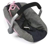 Siège de voiture pour poupées, anthracite - bleu foncé - rose