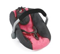 Siège de voiture pour poupées, Mélange anthracite - rose Rose G