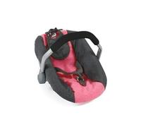 Siège de voiture pour poupées, Mélange anthracite - rose