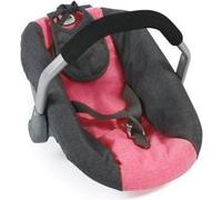 Siège de voiture pour poupées, Mélange anthracite - rose Rose G