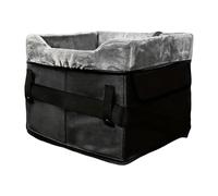 Siège de voyage pour chien : construction en peluche portable, lavable, ceinture de sécurité sécurisée, poches de rangement utiles, lit rehausseur de véhicule confortable, soutien confortable pour les