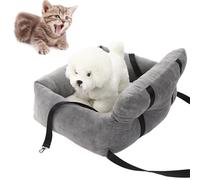 Siège de voyage pour chien - porte-coussin de booster, lit de voiture de voiture | Tampon ultra doux surélevé avec courroie de sécurité pour le confort pour animaux de compagnie pendant la conduite av