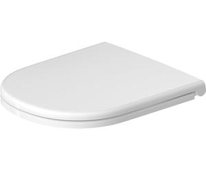 Siège de WC Duravit D-Code, amovible, avec fermeture automatique, fixation par pin, 374x433mm, blanc brillant, charnières en inox, 0021, 0028190000, Exécution: Charnières à monter soi-même