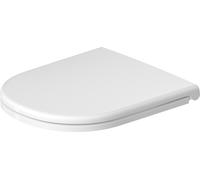 Siège de WC Duravit D-Code, fixation par vis, 374x433mm, blanc brillant, charnières en acier inoxydable, 0021, 0028210000, Exécution: Charnières à monter soi-même