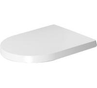 Siège de WC Duravit ME by Starck Compact, charnières en acier inoxydable, sans dispositif d'abaissement automatique, 0020112600, Couleur: Couleur intérieure blanc, couleur extérieure blanc soyeux mat