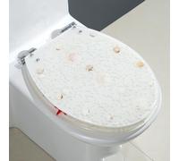 siège de WC en résine, Abattant de toilette, fermeture douce, résine, transparent, moderne, en forme U, V, ovale, 42 cm x 34(Style M)