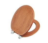 Siège de WC Premium en MDF | Avec système d'abaissement automatique silencieux et élégante finition imitation bois | Universel, robuste et durable | Qualité de marque de SINOBATH