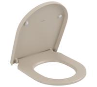 Abattant de WC Subway 3.0 Villeroy & Boch, avec dispositif d’abaissement automatique, abattant de toilettes en Duroplast incassable, pièce de rechange originale, forme en D, Almond, mat