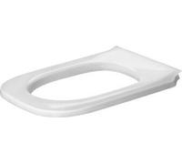 Siège de WC circulaire Duravit D-Code, fixation par étrier, 361x490mm, rallongé, blanc brillant, charnières en inox, 0060710000