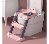 Siège d'entraînement de pot avec escabeau échelle chaise de pot d'entraînement pliable avec poignées antidérapantes pour enfants garçons filles bébé tout-petit(Rose)