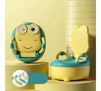 Siège d'entraînement portatif pour enfants pot de voyage pour enfants mignon dessin animé bébé siège de toilette pour tout-petits garçons filles intérieur et extérieur(Jaune)