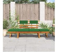 Siège d'extérieur 2 places design élégant Vert - Banc de jardin avec coussins 2-en-1 190cm Bois solide d'acacia 19.6 Kg 3 4784880
