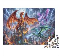 Siège du Château du Dragon Puzzle 1000 Pièces Adultes Et Enfants,Défi,Dès 14 Ans,Déco Murale,Jeu Éducatif,Premium,Carton, Anti-Stress,Détente,Casse-tête 70x50cm/1000pcs