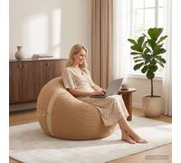 Siège en bean bag Pouf de salon Siège d'intérieur rond déhoussable sol vidaXL vi