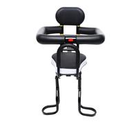 Siège enfant de vélo monté à l'avant, fixation en deux points, avec longueur et hauteur du siège réglables, âge 6 mois à 3 ans