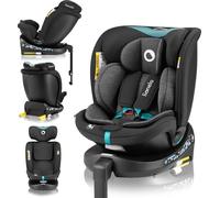 LIONELO NAVY i-Size 360o Siège auto pivotant pour enfants 40-150 cm, groupe 0+1 2 3, installation ISOFIX à l’avant et à l’arrière et support stabilisateur, Dri-Seat (Turquoise)