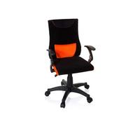 hjh OFFICE 670480 Chaise de Bureau Enfant/Adolescent KIDDY Pro AL Tissu Noir/Orange, avec accoudoirs