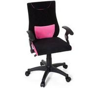 hjh OFFICE 670450 Chaise de Bureau pour Enfants KIDDY Pro AL Tissu Noir/Rose Chaise de Bureau Ergonomique pour Enfants, réglable en Hauteur