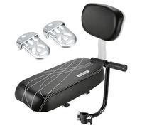 Siège Enfant Vélo - 37 x 25 x 16 cm Pu+Acier + Fer | Siège Enfant Vélo | Vélo de Transport pour Tout-petit avec Dossier Accoudoir Main courante Repose-pieds pour Bébés Support arrière