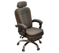Siege Ergonomique Bureau avec Repose Pied Similicuir Latex Fauteuil Gamer Adulte Dossier Réglable Appuie-tête Relevable Rotation et Relevage À 360° Chaise Gaming pour Salon Chambre Bureau(Gray)
