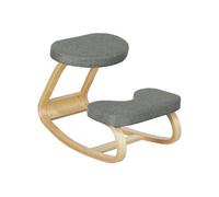 HomCom Siège assis-genoux ergonomique à bascule en bois – Améliore posture, maux de dos – Gris