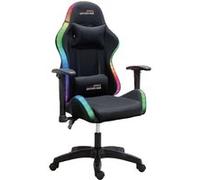 Amstrad Siège gaming AMS-LED-FUSION-BK – Éclairage LED, télécommande, dossier inclinable – Noir